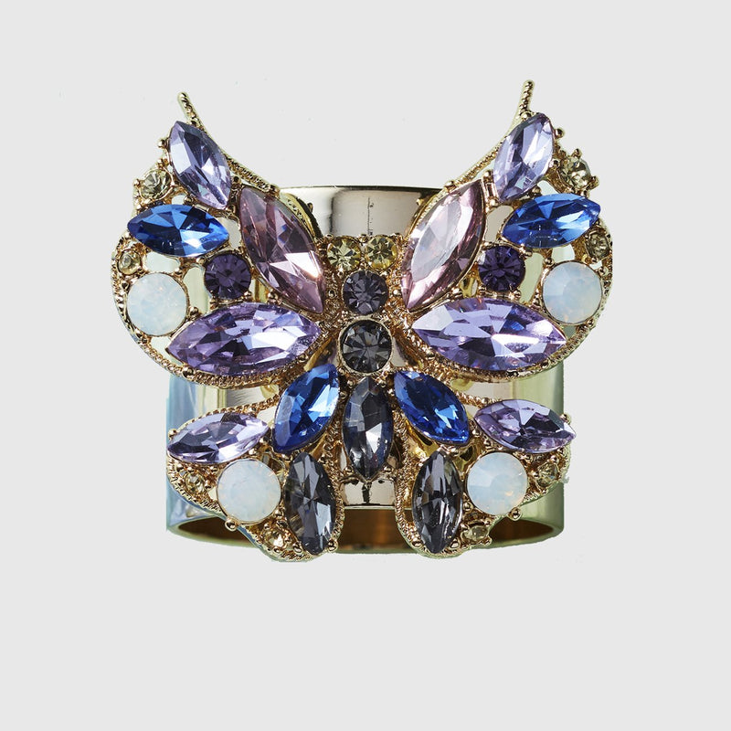 Blue Jeweled Butterfly Napkin Rings set of 2