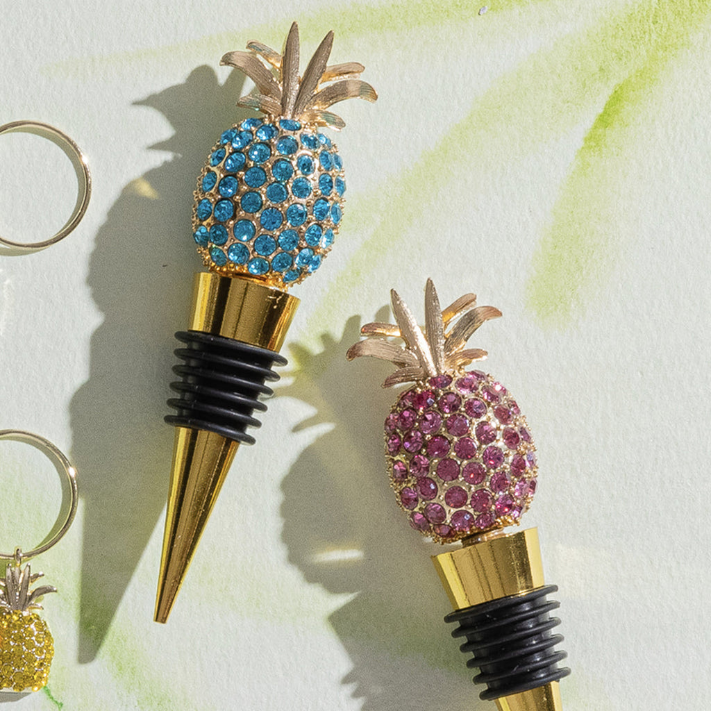 Turquoise Pineapple Wine Stopper