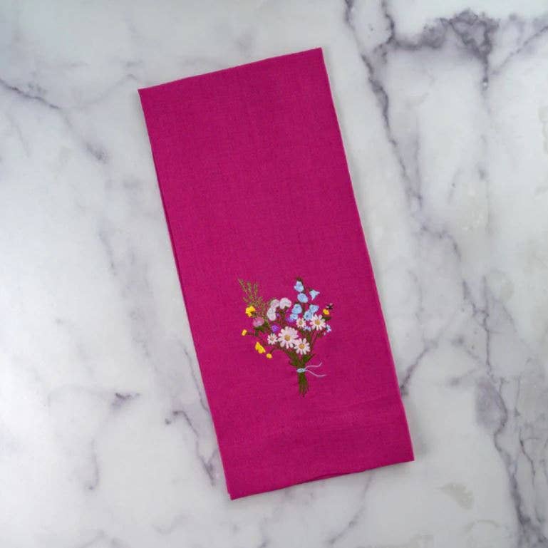 Wildflower Bouquet Linen Towel