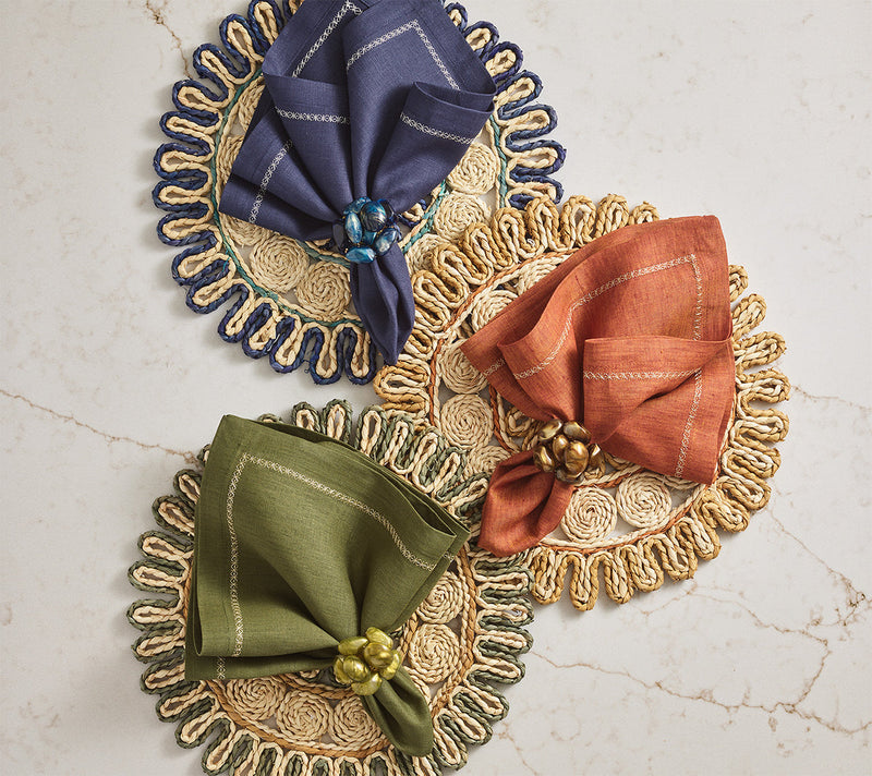 Bonton Napkin Ring - Green & Gold