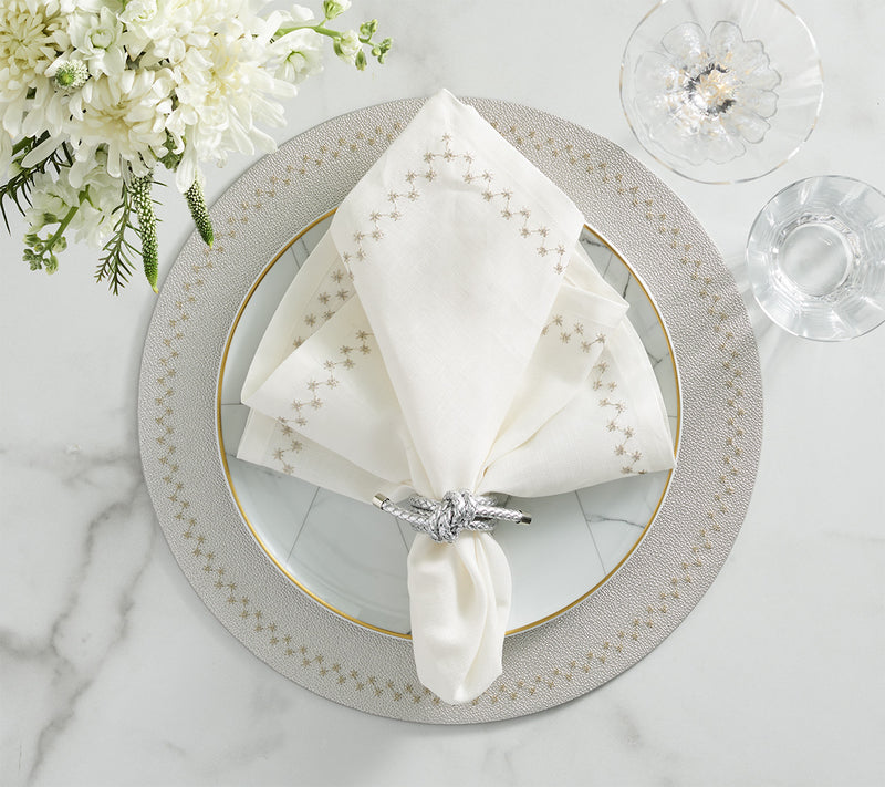 Starry Night Napkin - White & Silver