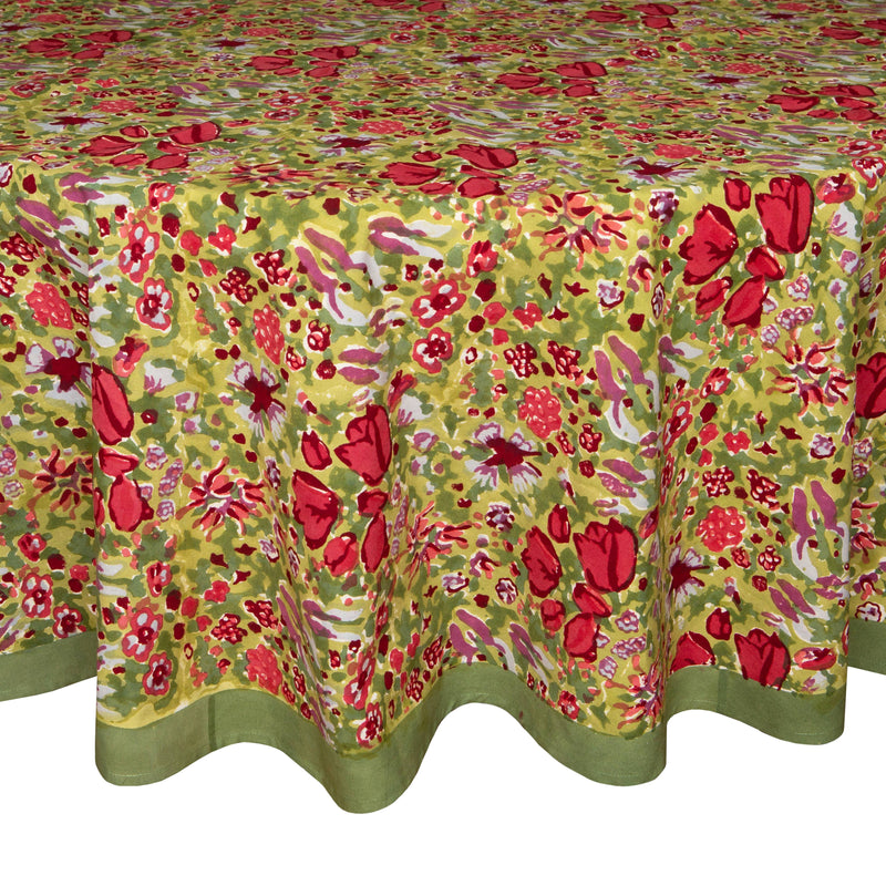 Jardin Red & Green Tablecloth 71 x 142