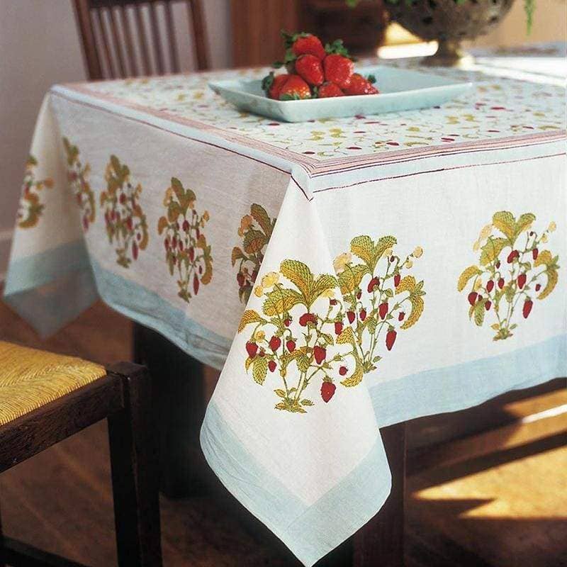 Strawberry Blue Tablecloth 90 x 90