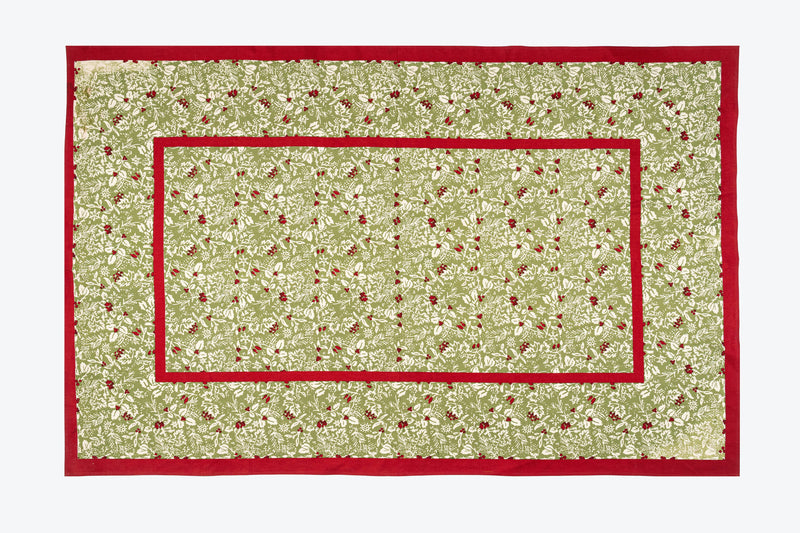 Baies de Houx Red & Green Tablecloth 71 x 142