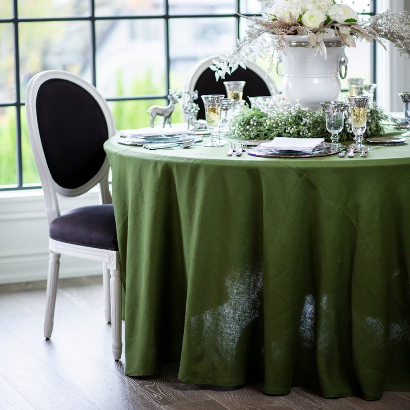 120" Round Linen Tablecloth