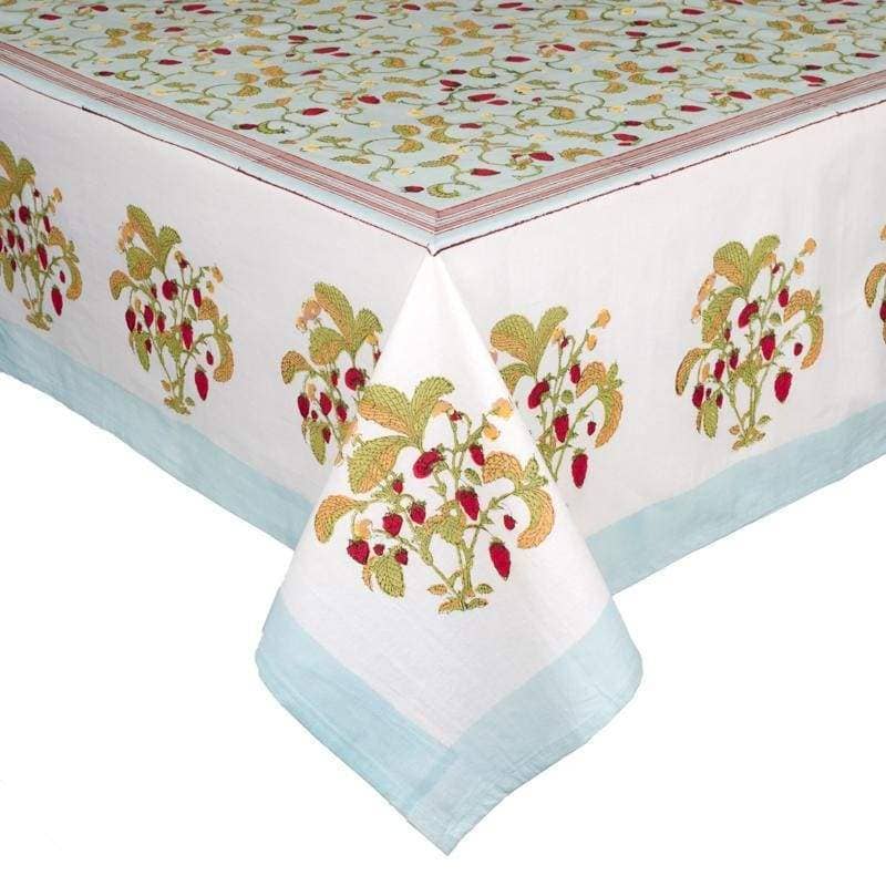 Strawberry Blue Tablecloth 90 x 90