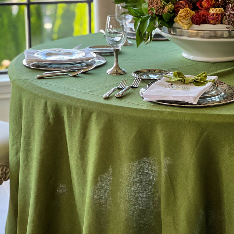 120" Round Linen Tablecloth