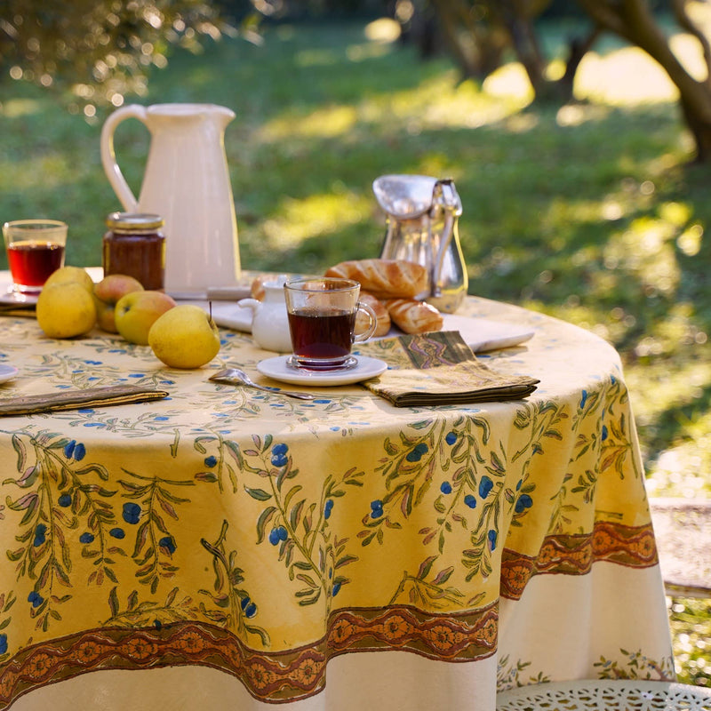 Olive Tree Khaki & Blue | French Tablecloths