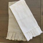 Provence Natural  Linen Towel with Ruffle and Fringe