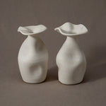 Helen Candle Holders Raw Blanc Set of 2