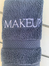 Navy "Makeup" Washcloth Block print