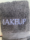 Navy "Makeup" Washcloth Block print