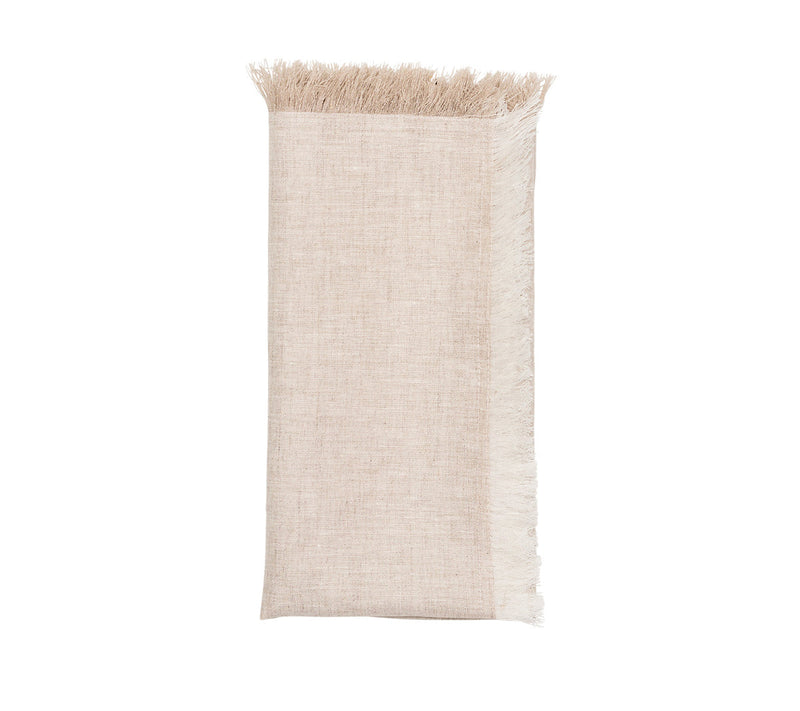 Chambray Fringe Natural Napkin