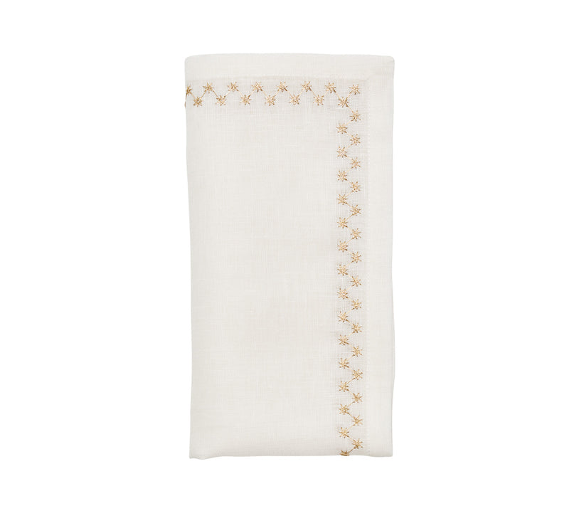 Starry Night Napkin - White & Gold
