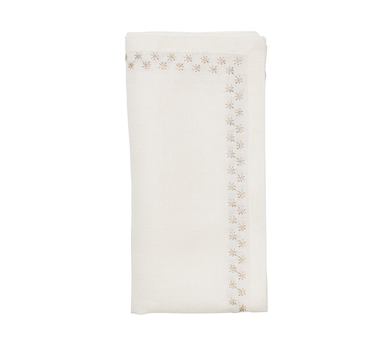 Starry Night Napkin - White & Silver