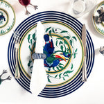 Navy Round Lacquer Stripe Placemat