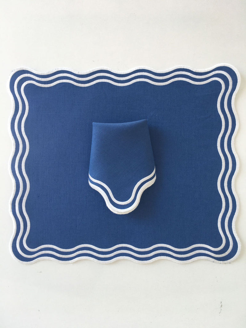 Mar Waves Embroidered Placemat