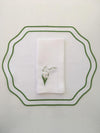 Green & White Embroidered Placemat