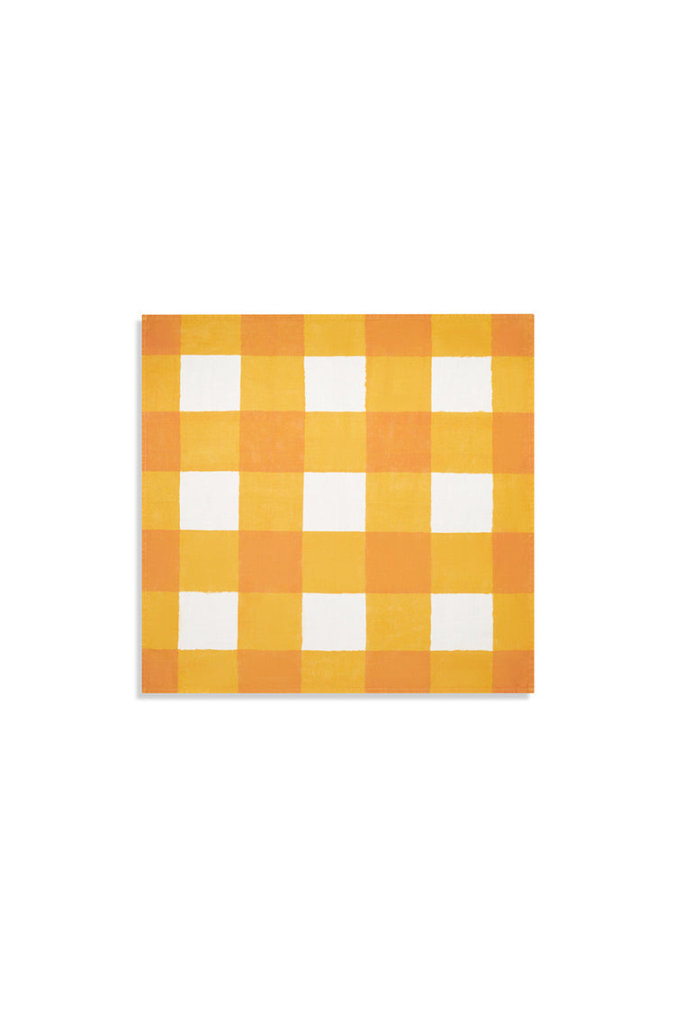 Mustard Gingham Check Napkins