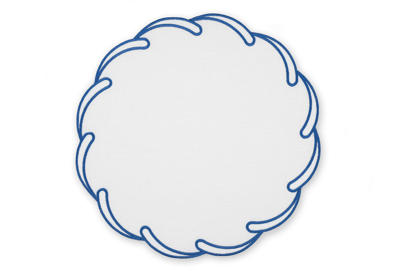 White With Blue Waves Napkin