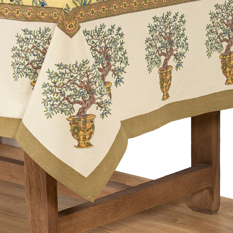 Olive Tree Khaki & Blue | French Tablecloths