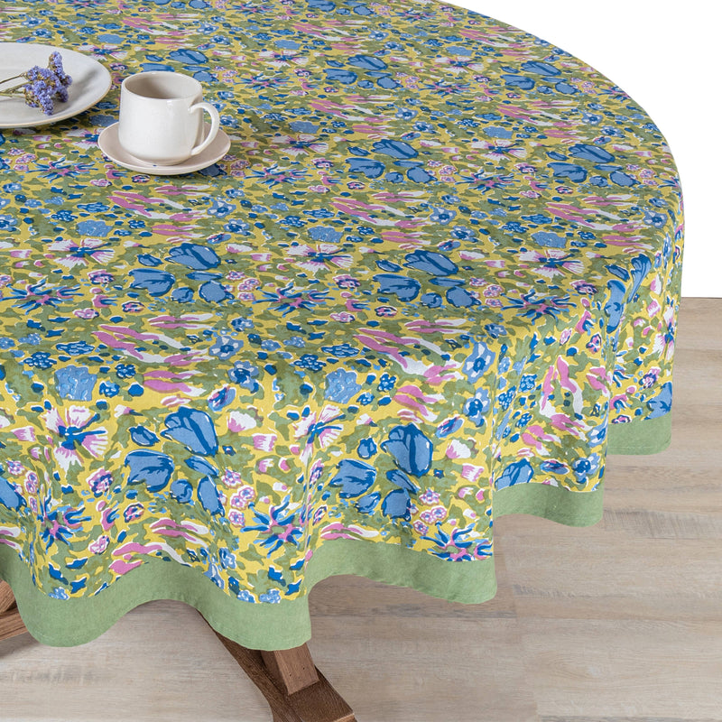 Jardin Blue & Vert 90" x 90" Tablecloth