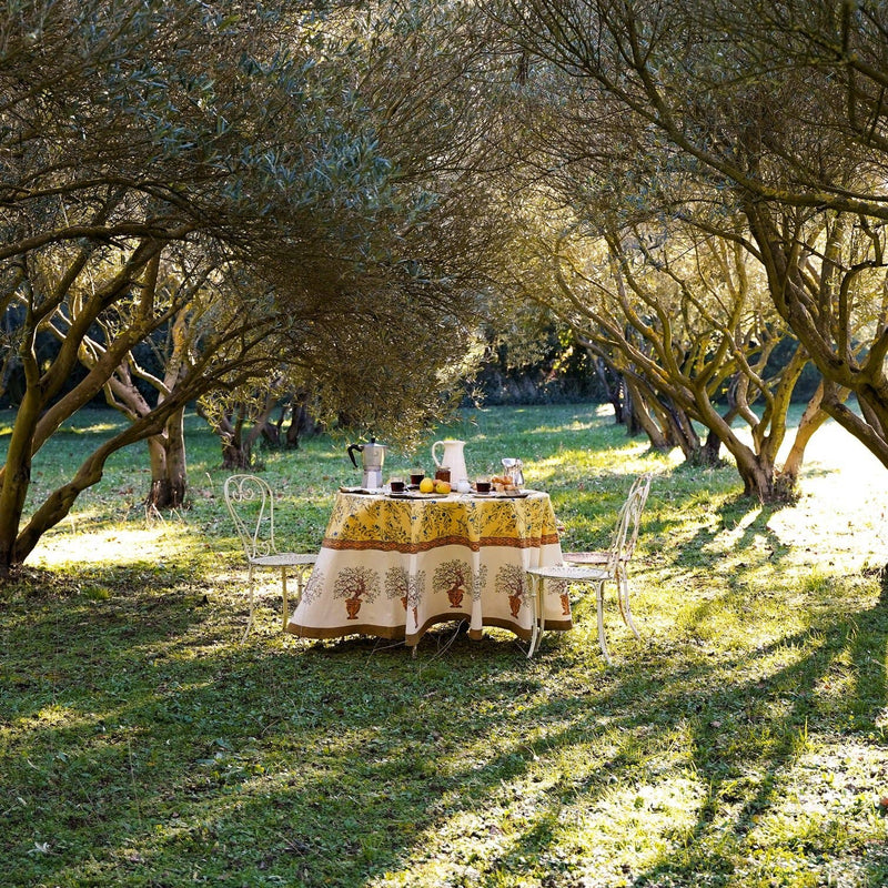 Olive Tree Khaki & Blue | French Tablecloths