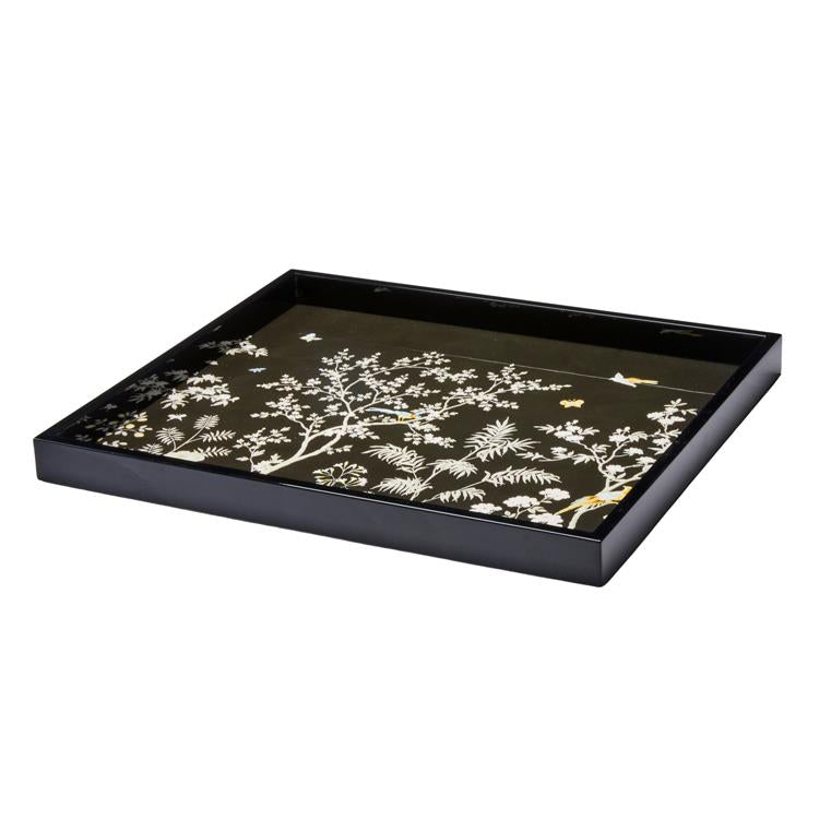 Black  Chinoiserie Small Tray