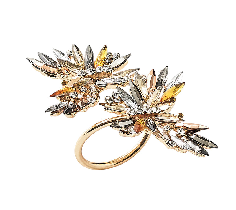 Champagne Jeweled Butterfly Napkin Ring