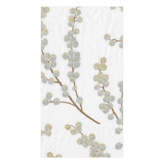 Berry Branch Silver & White Cocktail Napkins