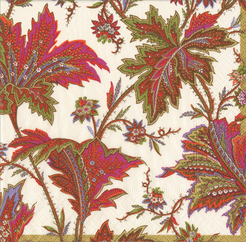 Coral Paisley Cocktail Napkins