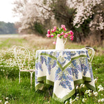 Wisteria Blue & Green Tablecloth 71 x 142