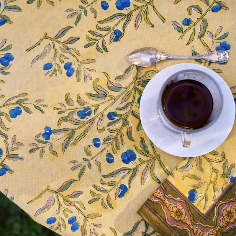 Olive Tree Khaki & Blue | French Tablecloths