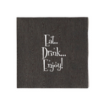 Eat Drink Enjoy Cocktail Napkins Ivory