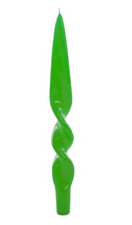 Green Lacquer Twist Candle