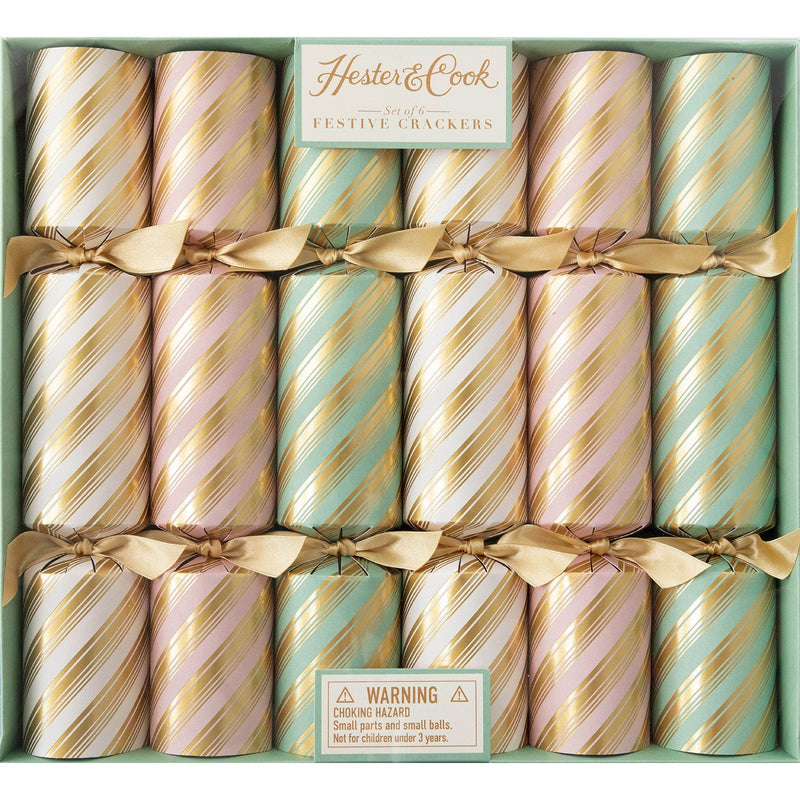 Pastel & Gold Christmas Crackers- set of 6