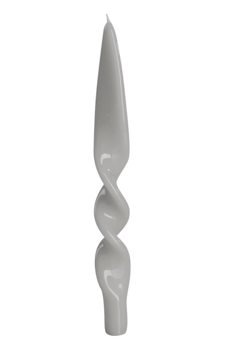 Pearl Grey Lacquer Twist Candle