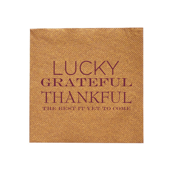 Lucky Grateful Thankful  Copper