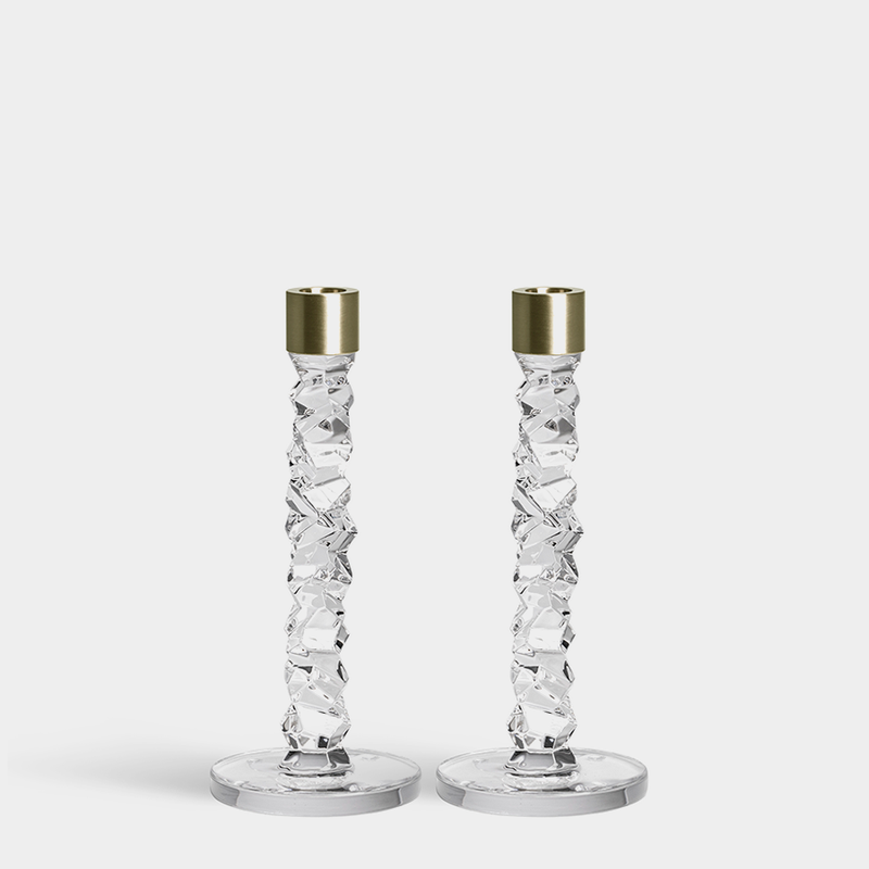Carat Medium Brass Candleholder set of 2