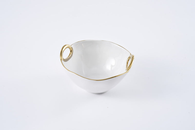 Medium Bowl with Gold Handles