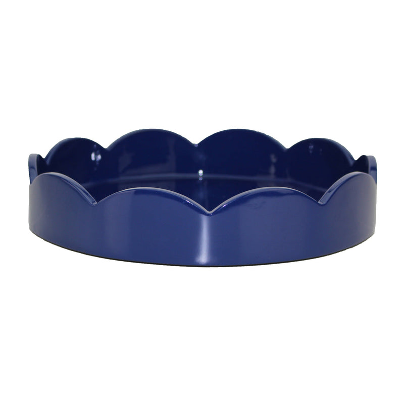 Round Scalloped Tray - Navy
