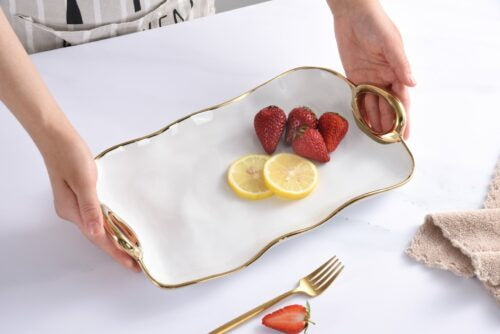 Large Platter With Gold Trim