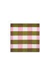 Pink & Avocado Gingham Check Tablecloth 65 x 150