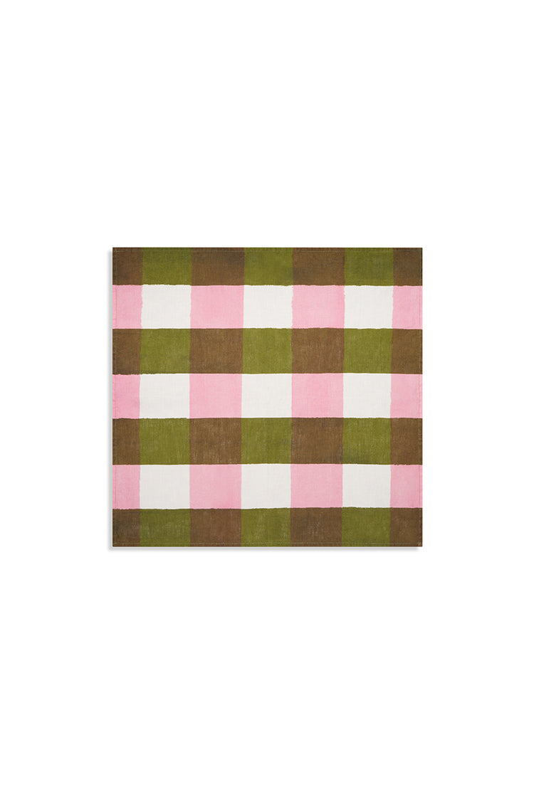 Pink Gingham Check Napkins