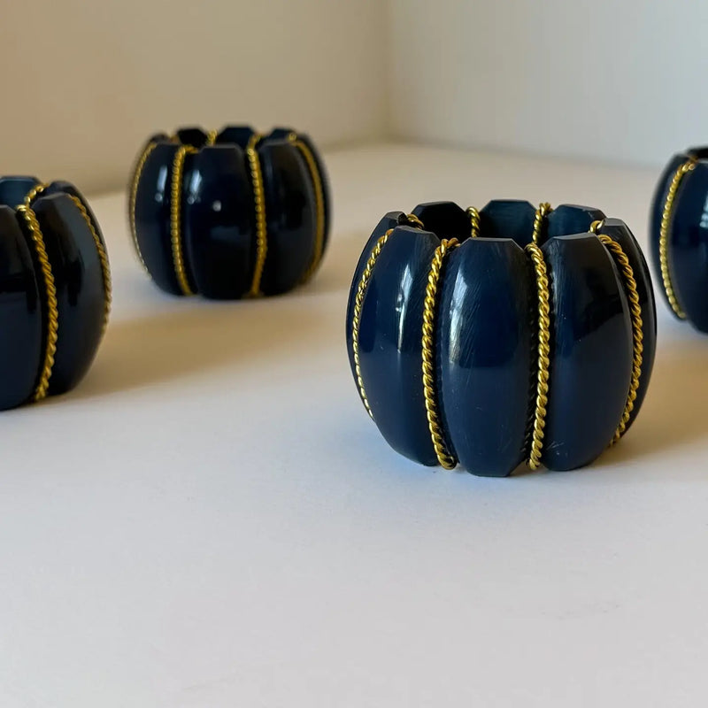 Navy Pumpkin Napkin Ring