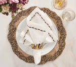 Swag Napkin - White, Gunmetal & Silver