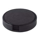 Tanner Navy Leather Coaster- set of 4