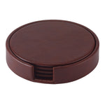 Tanner Brown Leather Coaster- set of 4