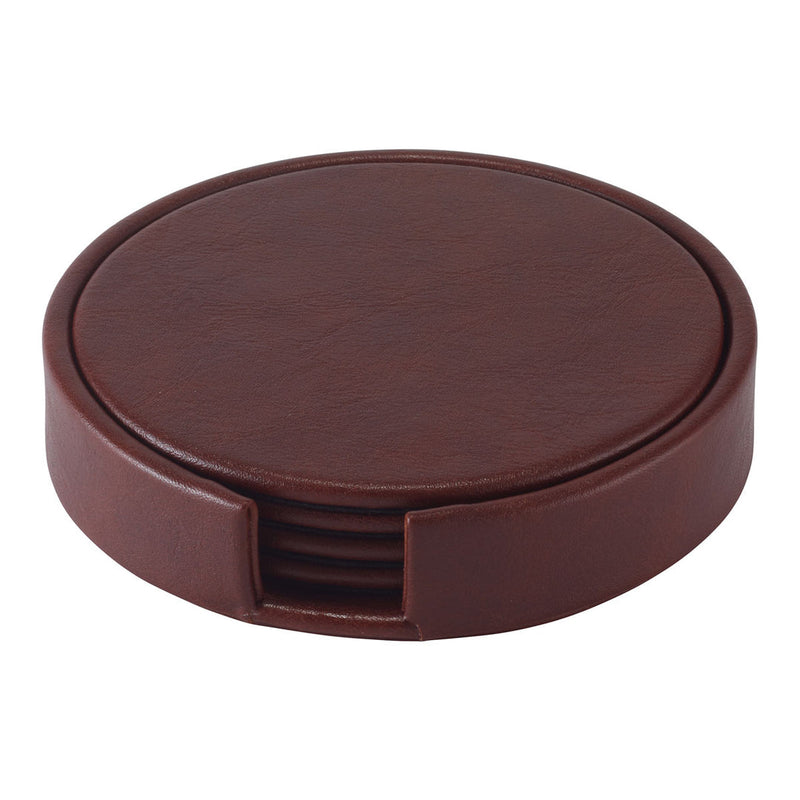 Tanner Brown Leather Coaster- set of 4