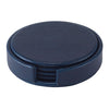 Tanner Navy Leather Coaster- set of 4